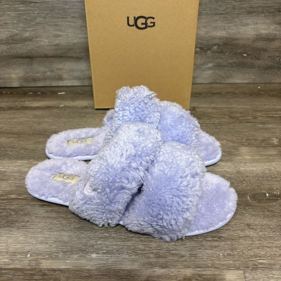 UGG | Maxi Curly Scuffetta Slippers In Save Blossom Purple NEW - Picture 3 of 10